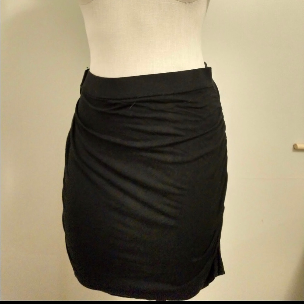 EUC Venus Black Ruched Cotton Skirt